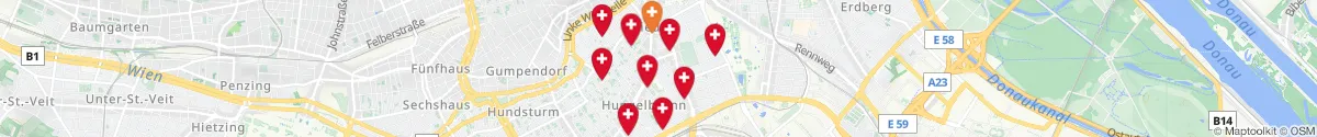 Map view for Pharmacies emergency services nearby 1040 - Wieden (Wien)